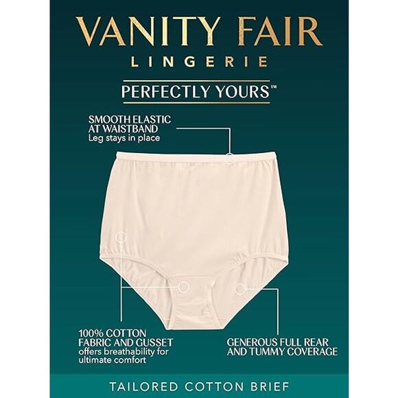 New Vanity Fair Womens Size 10 (3XL) High Waisted Full Coverage Underwear Panty - Picture 4 of 5